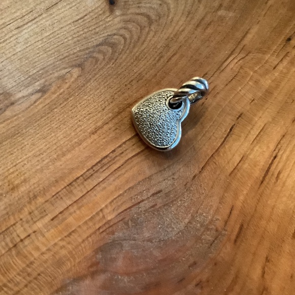 DAVID YURMAN Pave Diamond Sterling Silver Heart Necklace/Enhancer - Picture 1 of 6